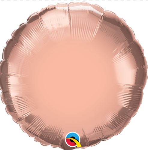 Round 18" Chrome Rose Gold Plain Foil - Click Image to Close