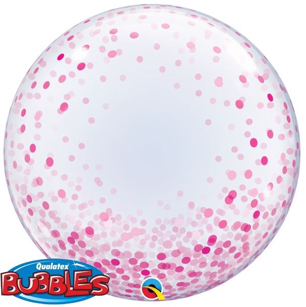 CONFETTI DOTS PINK 24" DECO BALLOON - Click Image to Close