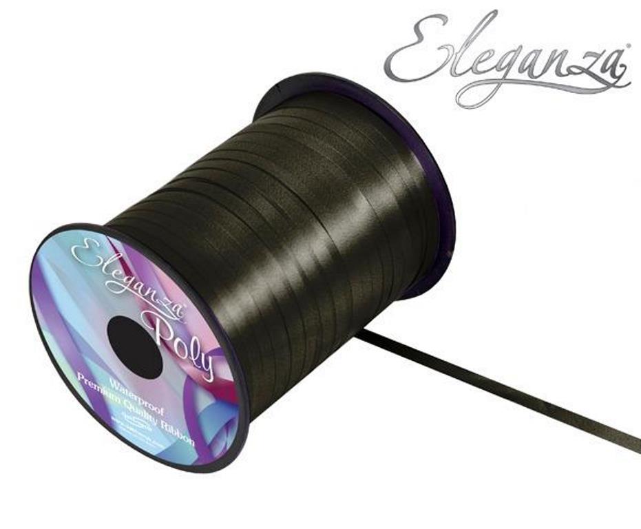 Eleganza Poly Curling Ribbon 5mm x500yds No.20 Black - Click Image to Close