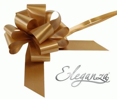 Eleganza Poly Pull Bows 50mm x 20pcs Gold No.35