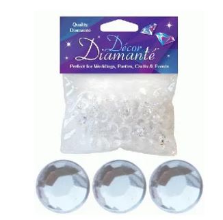 Clear 12mm Decor Diamante Diamonds 28g