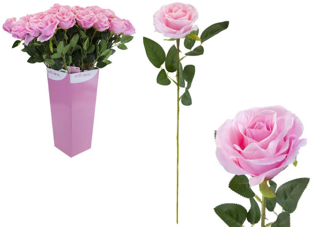 ARTIFICIAL ROSE 63CM PINK - Click Image to Close