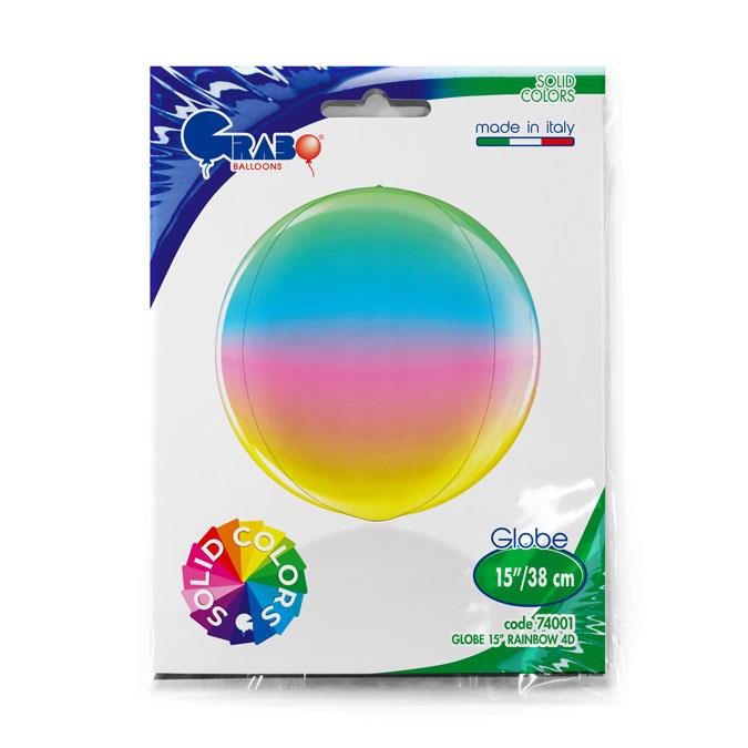 Rainbow Globe 15" Balloon - Click Image to Close