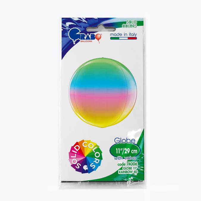 Globe 11" Rainbow 4D Globe Balloon - Click Image to Close