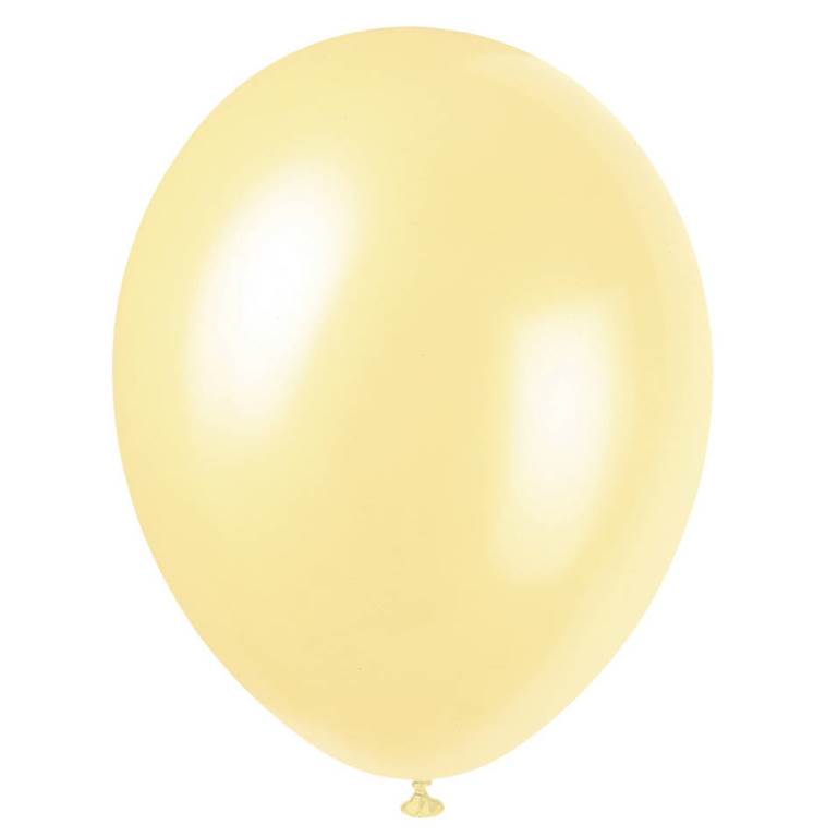 12" Premium Pearlized Balloons 8 Pack Ivory - Click Image to Close