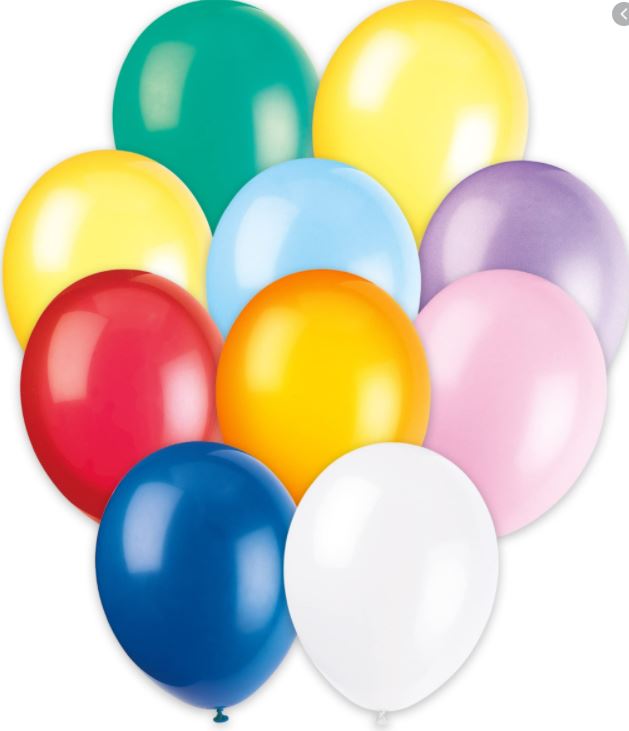 Premium 12" Latex Balloons in Assorted Colours 10 Pack - Click Image to Close