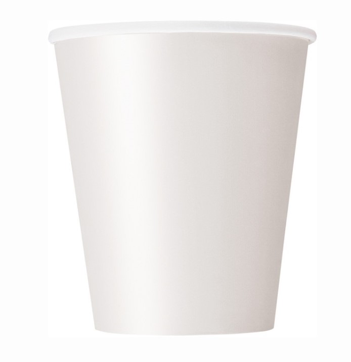 White Solid 9oz Paper Cups 8ct - Click Image to Close