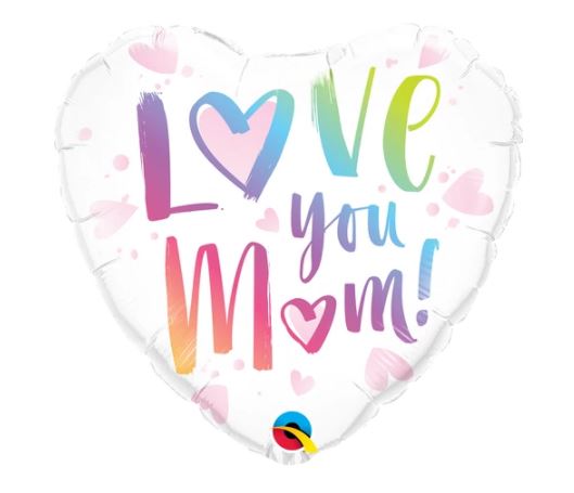 QUALATEX 18" HEART LOVE YOU MUM! BALLOON - Click Image to Close
