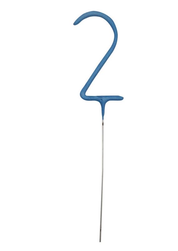 BIRTHDAY BLUE GLITZ NUMBER 2 SPARKLER 7" - Click Image to Close