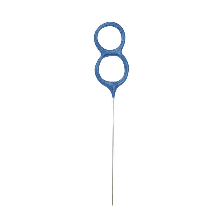 BIRTHDAY BLUE GLITZ NUMBER 8 SPARKLER 7" - Click Image to Close