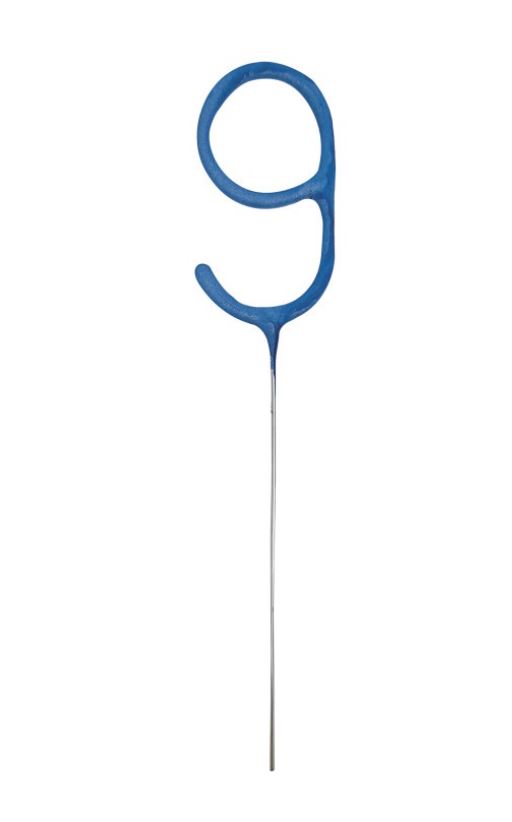 BIRTHDAY BLUE GLITZ NUMBER 9 SPARKLER 7" - Click Image to Close