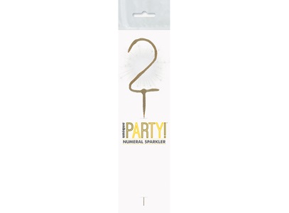 Birthday Glitz Gold Sparkler 7" Number 2 - Click Image to Close