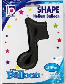 Music Note Single Black 35" Single Pack