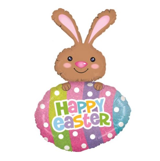 Happy Easter Egg Dots 42" Foil Balloon - Click Image to Close