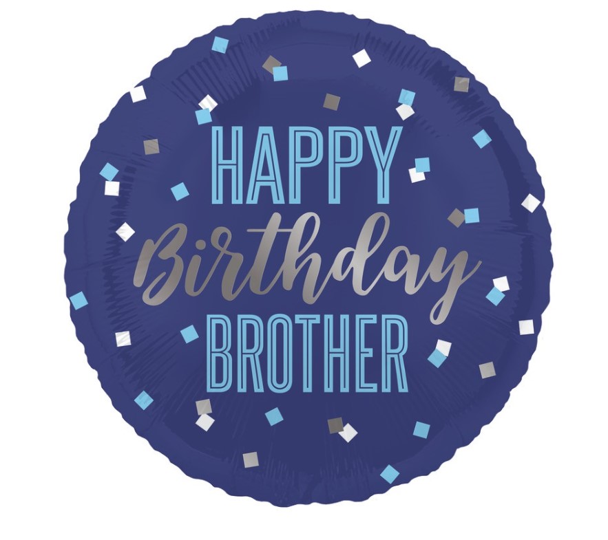 18" Birthday Brother Foil Balloon Round - Click Image to Close