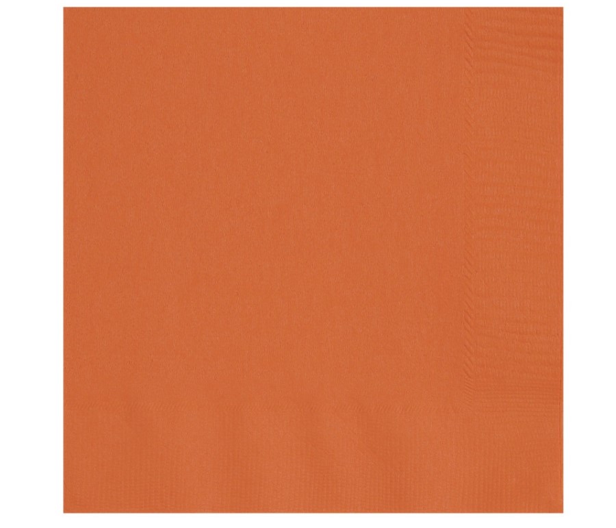 Pumpkin Orange Lunch Napkins 20pc - Click Image to Close