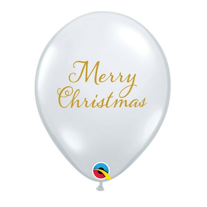 Qualatex Diamond Clear 11" Merry Christmas 25 Pack - Click Image to Close