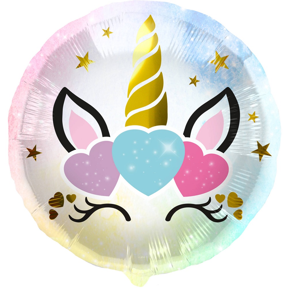 QUALATEX 18" UNICORN EYELASHES ROUND - Click Image to Close