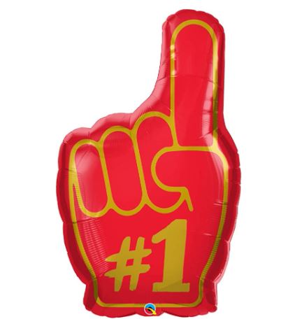 QUALATEX 37" #1 FINGER SHAPE - Click Image to Close