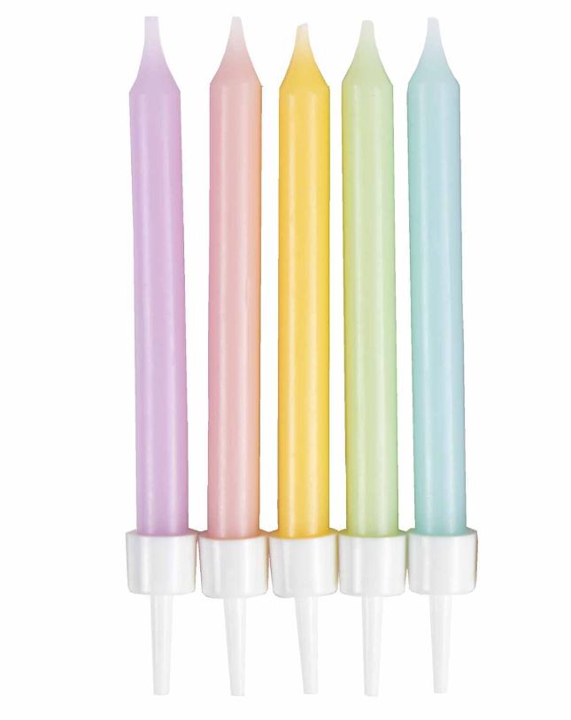Pastel Skinny Candles 6cm - 12 Pack - Click Image to Close