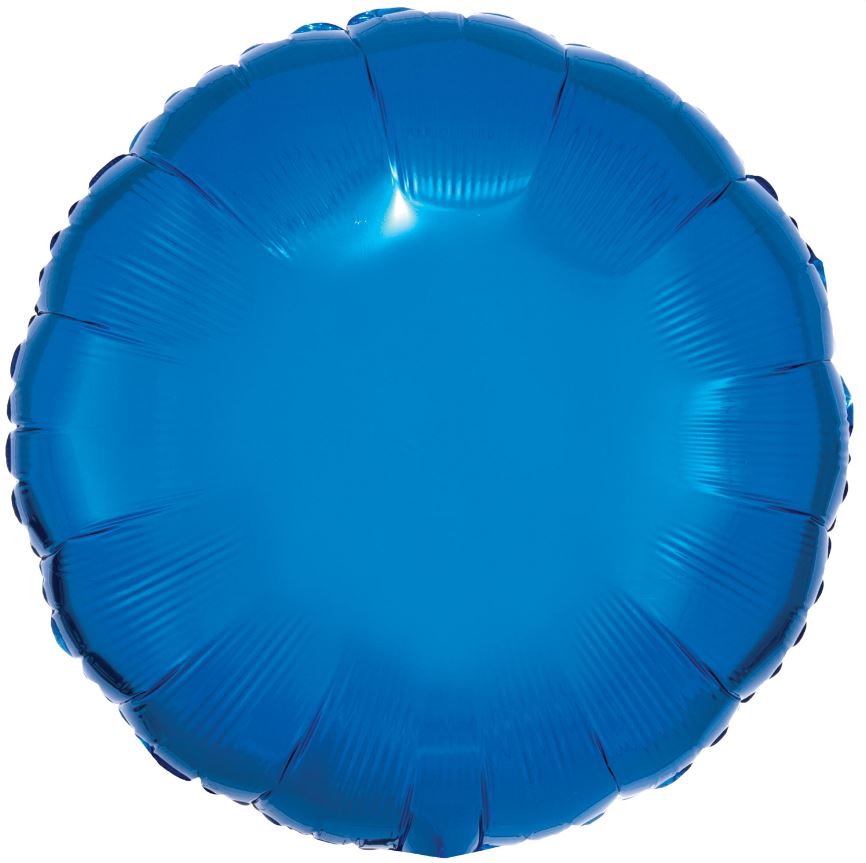 AMSCAN METALLIC BLUE CIRCLE STANDARD PACKAGED FOIL BALLOONS - Click Image to Close