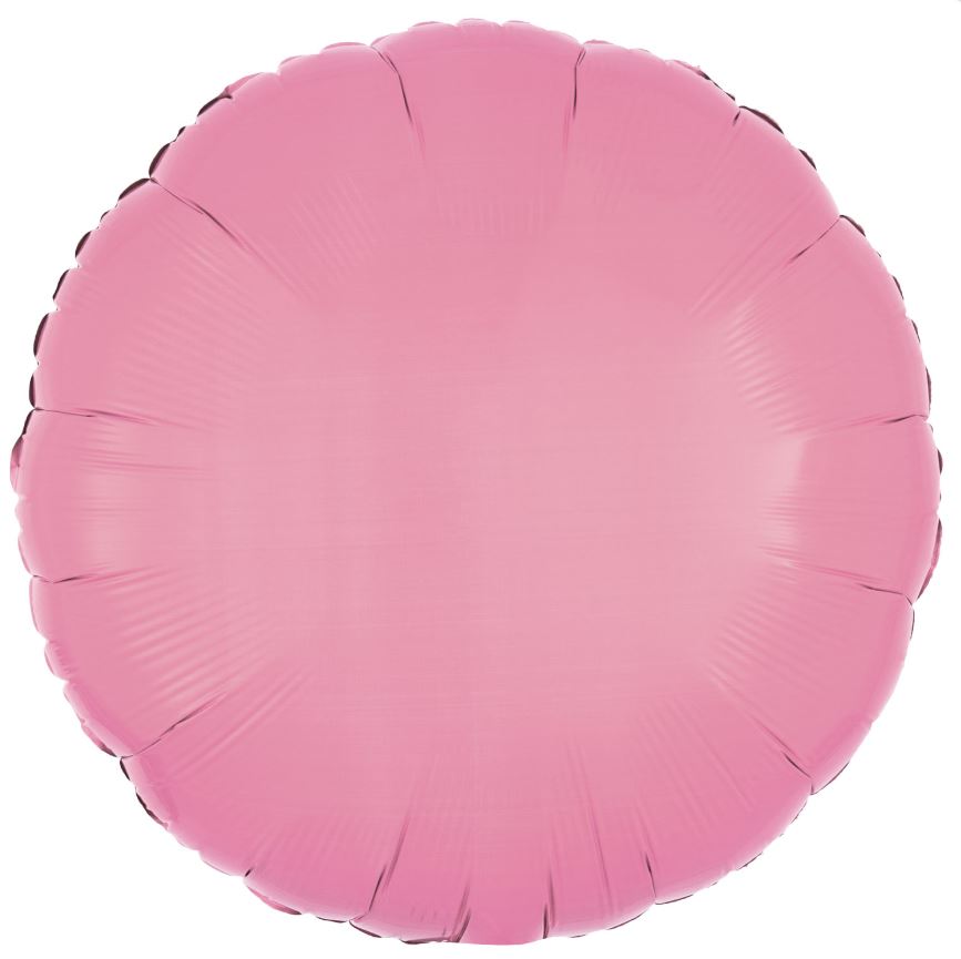 Amscan Metallic Pink Circle Standard Foil Balloons - Click Image to Close