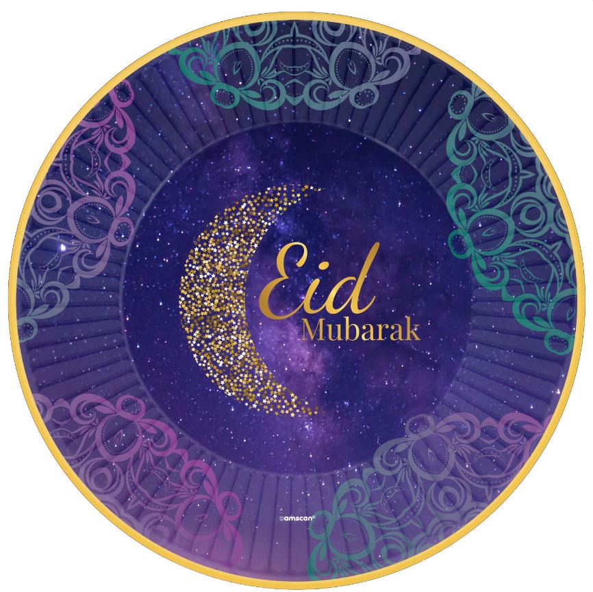 Opulent Eid Paper Plates 23cm - Click Image to Close