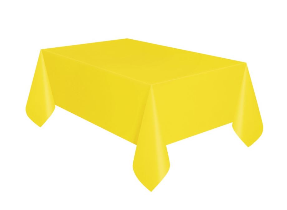 NEON YELLOW PLASTIC TABLE COVER 54X108 - Click Image to Close