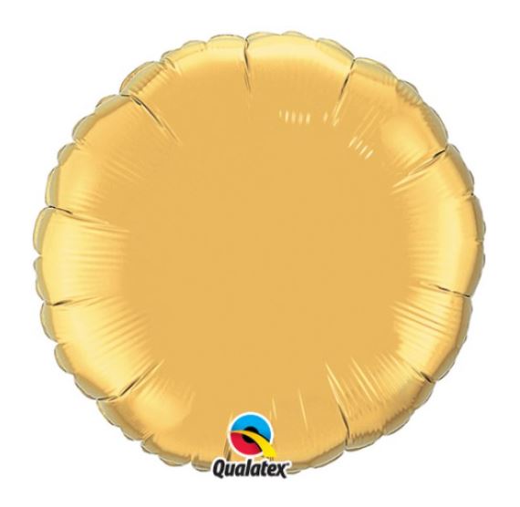 QUALATEX 18" ROUND METTALIC GOLD PLAIN FOIL - Click Image to Close