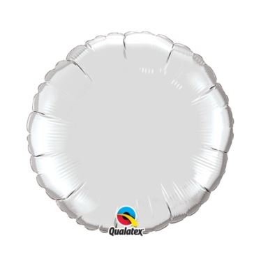 QUALATEX 18" ROUND SILVER PLAIN FOIL