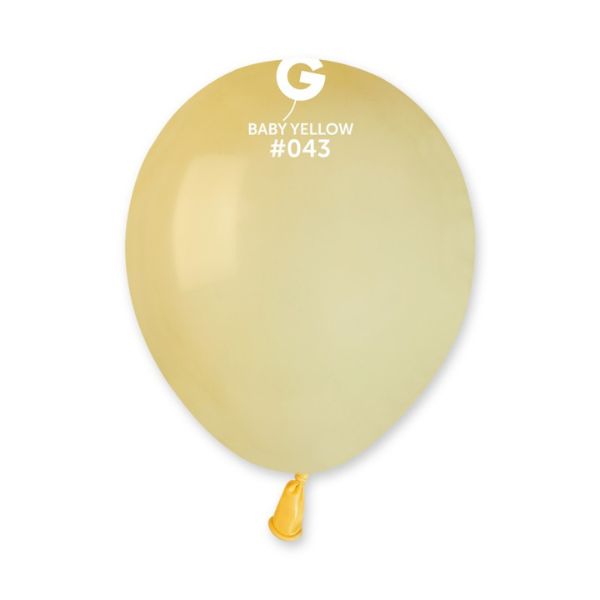 GEMAR 5" PK50 LATEX BALLOONS BABY YELLOW #043 - Click Image to Close