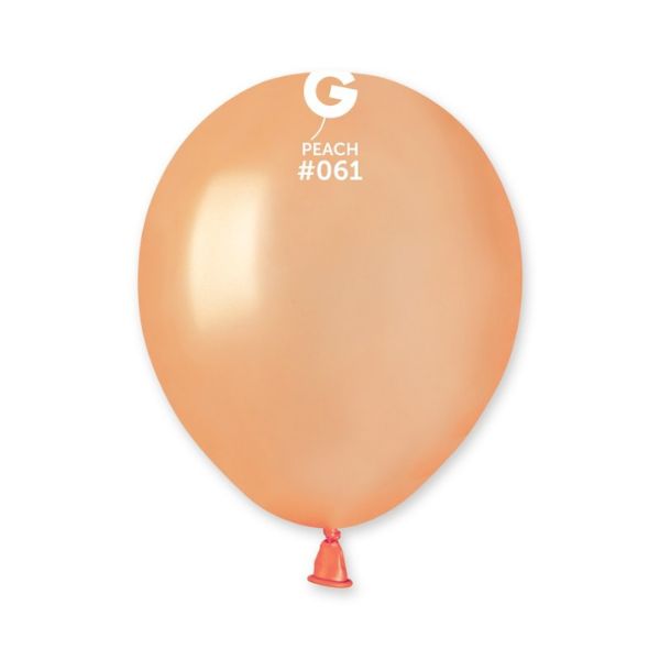 GEMAR 5" PK50 LATEX BALLOONS METALLIC PEACH #061 - Click Image to Close