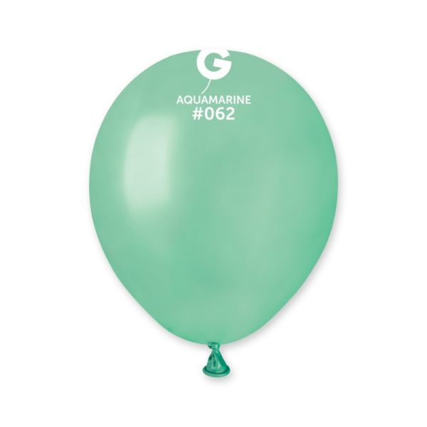 GEMAR 5" PK50 LATEX BALLOONS METALLIC AQUAMARINE #062 - Click Image to Close
