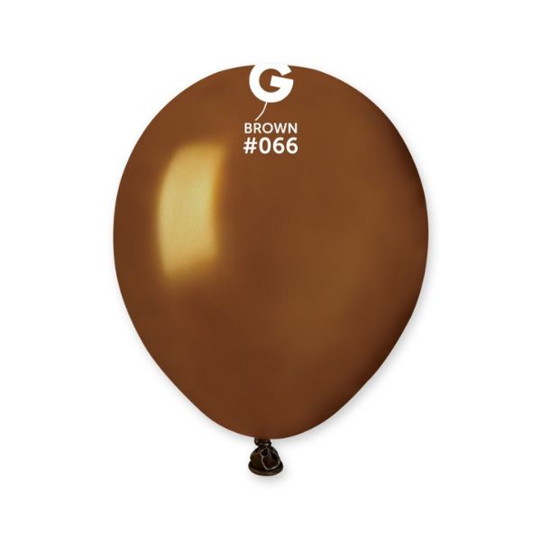 GEMAR 5" PK50 LATEX BALLOONS METALLIC BROWN #066 - Click Image to Close