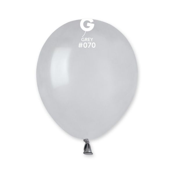 GEMAR 5" PK50 LATEX BALLOONS GREY #070 - Click Image to Close