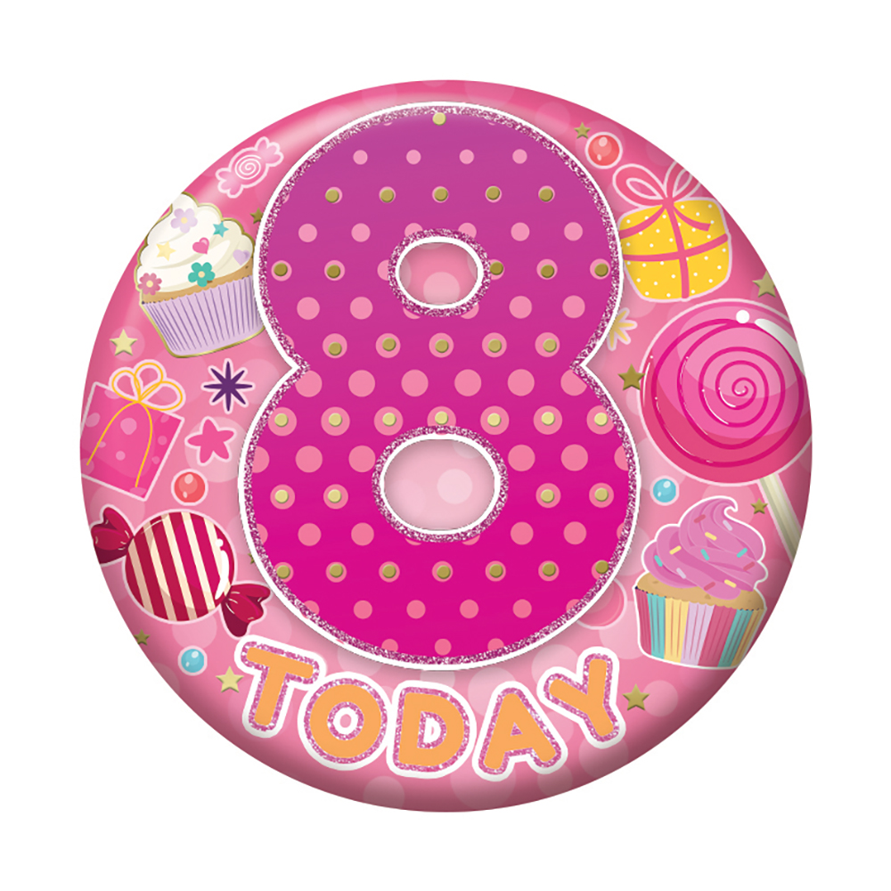 Badges 5.5cm - Age 08 Female - Click Image to Close