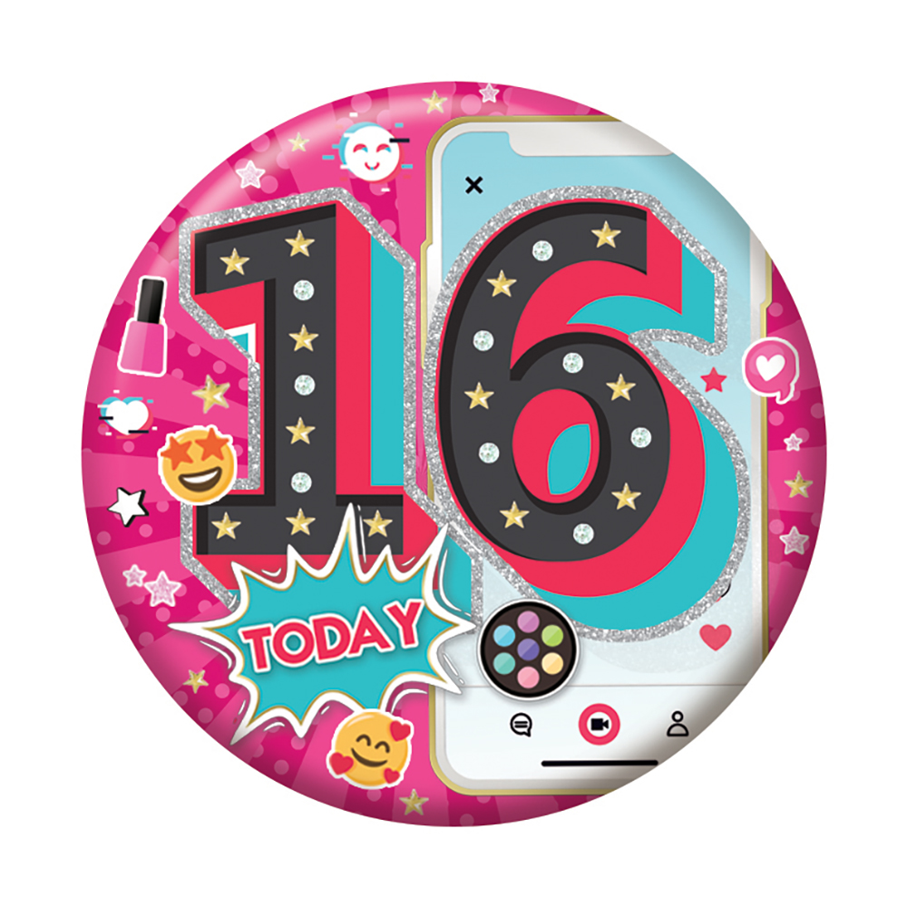 Badges 5.5cm - Age 16 Female - Click Image to Close