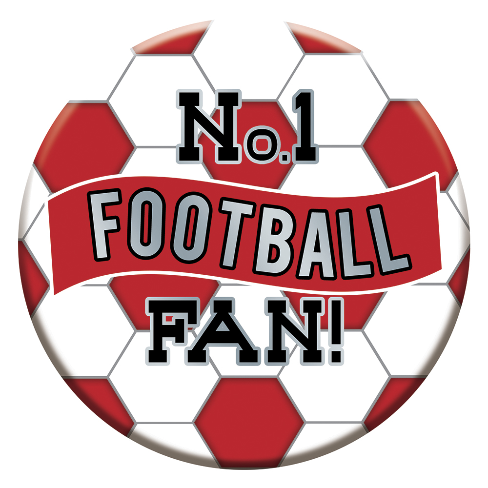Football Badges 15cm - Red and White - Click Image to Close