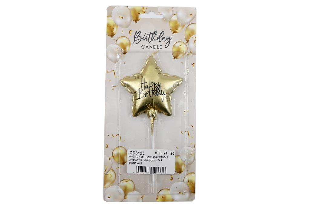 Gold Birthday Candle 6.5cm - Click Image to Close