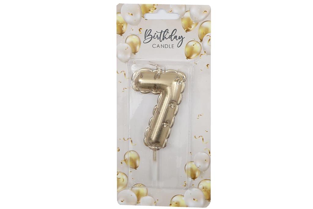 Gold Balloon Candle 6cm Number 7 - Click Image to Close