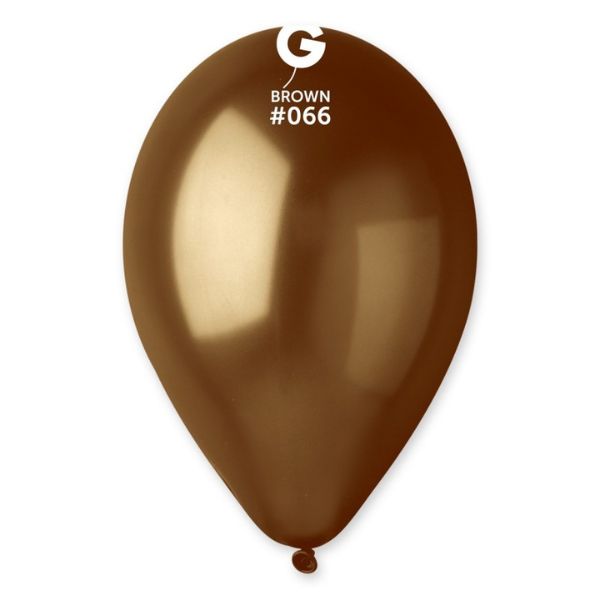 GEMAR 13" PK50 LATEX BALLOONS METALLIC BROWN #066 - Click Image to Close