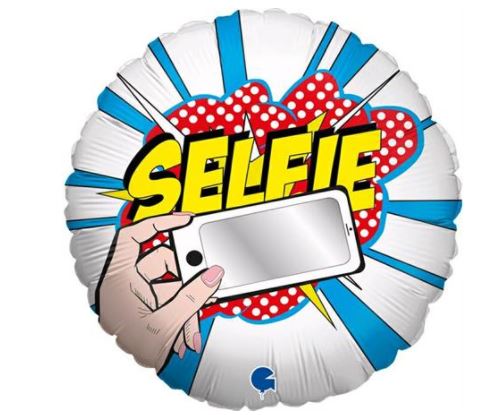 Round 18" Selfie Balloon- Single Pack - Click Image to Close