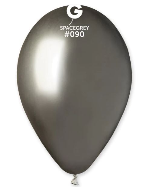 GEMAR 13" PK25 LATEX BALLOONS SHINY SPACE GREY #090 - Click Image to Close