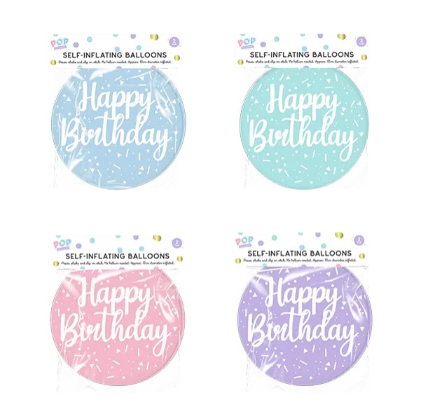 Pastel Self Inflating Balloon 2pk - Click Image to Close
