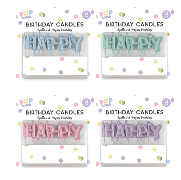Pastel Happy Birthday Candles - Click Image to Close