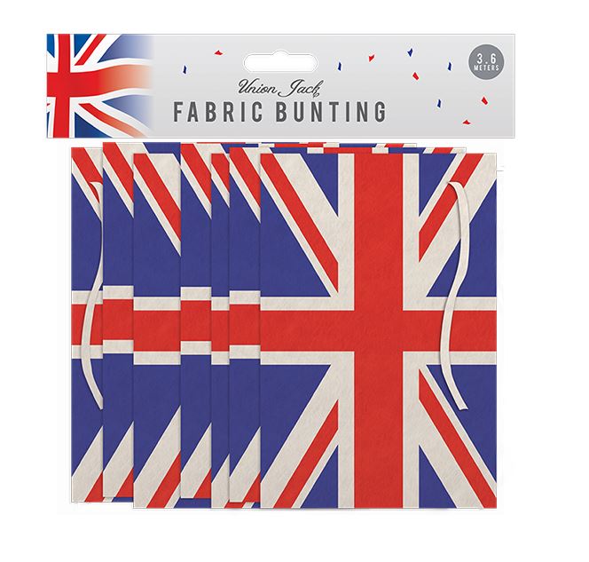 Union Jack Fabric Bunting 3.6m - Click Image to Close