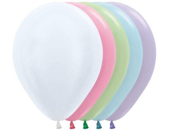 Sempertex 12" Pearl (Satin) Assorted Latex Balloons 50 Pack - Click Image to Close