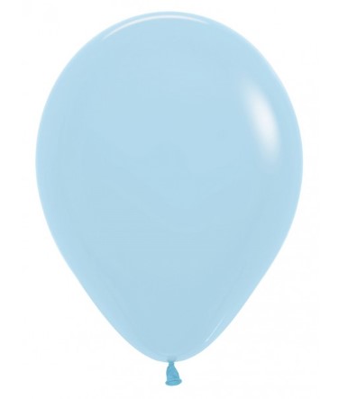 Sempertex 12" Pastel Matte Blue Latex Balloons 12 Pack - Click Image to Close