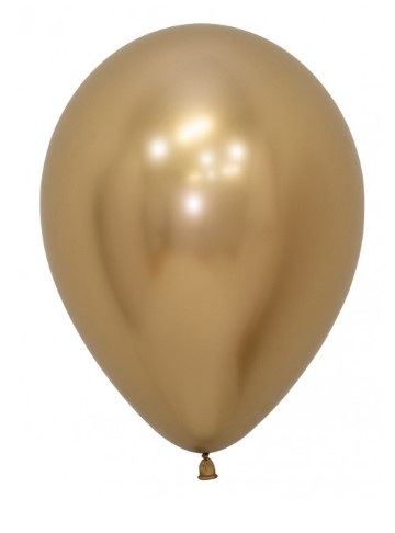 Sempertex 12" Reflex Gold Latex Balloons 12 Pack - Click Image to Close