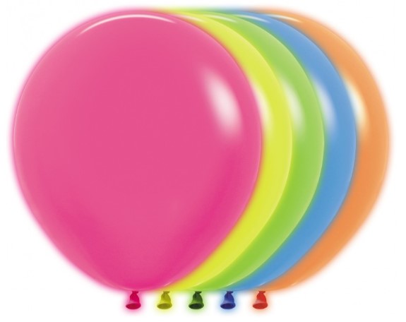 Sempertex 18" Neon Assorted Latex Balloons 25Pack - Click Image to Close